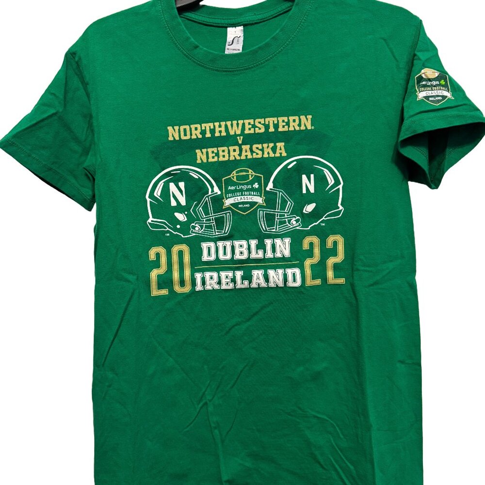 Northwestern vs. Nebraska 2022 Dublin College Football Classic Sol's Tee Shirt